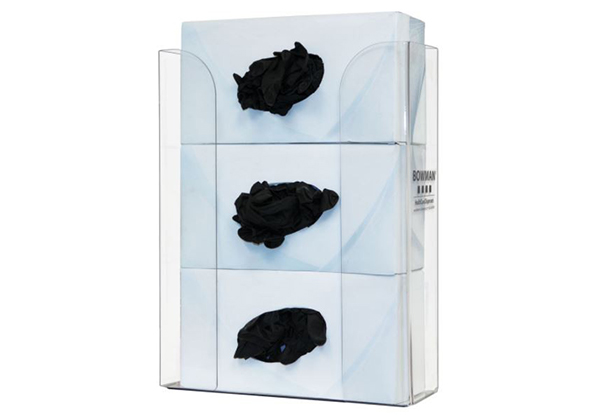 Distributeur de gants Série verticale-Triple, plastique transparent