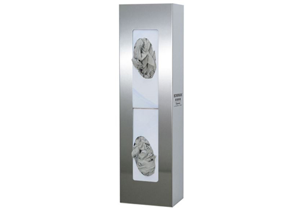 Distributeur de gants double, acier inoxydable