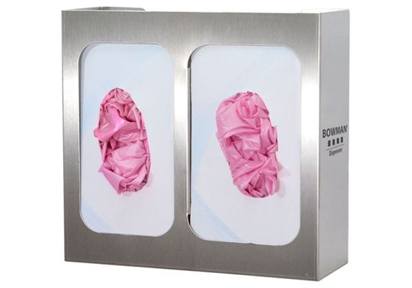 Distributeur de gants double, acier inoxydable
