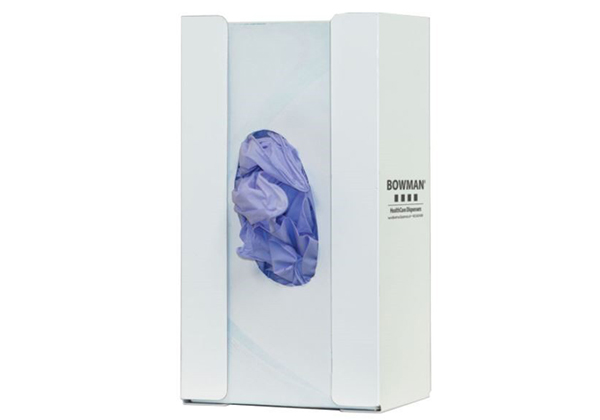 Distributeur de gants simple, métal blanc